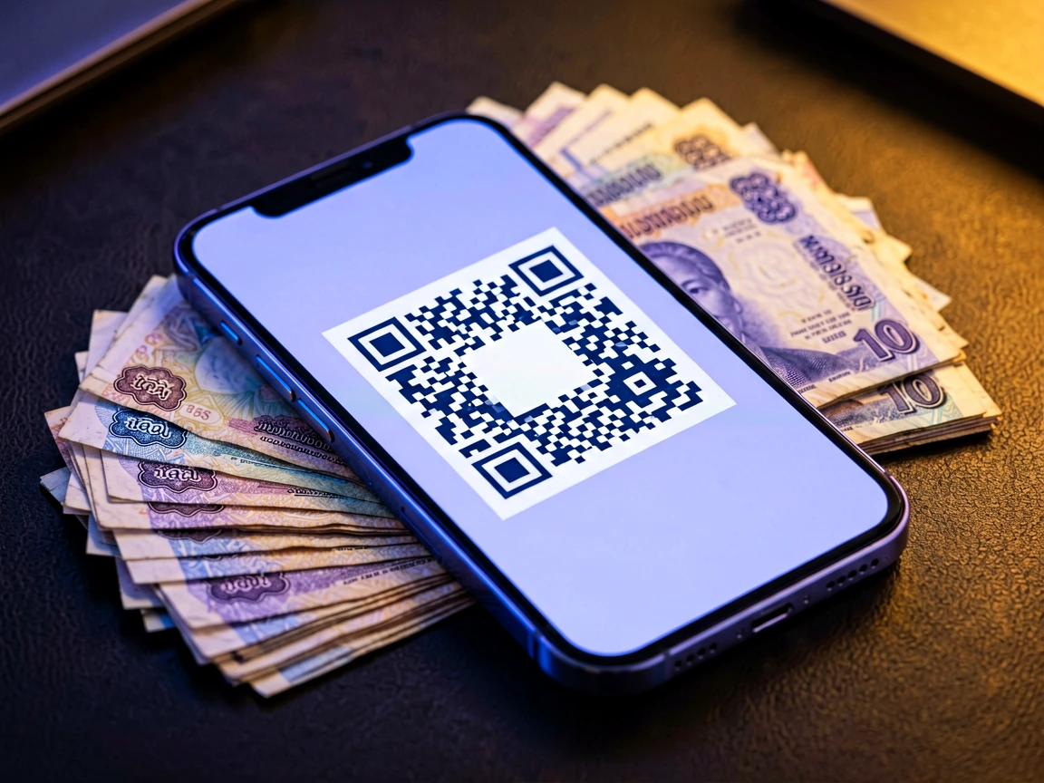 WavePay QR ကုဒ် စကင်န်ဖတ်နေသည့်ပုံ